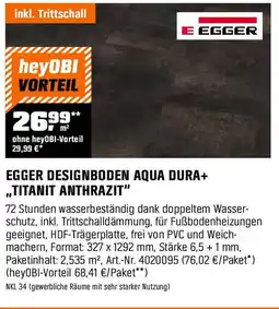 OBI Egger designboden aqua dura titanit anthrazit Angebot