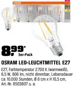 OBI OSRAM LEDLEUCHTMITTEL E27 Angebot