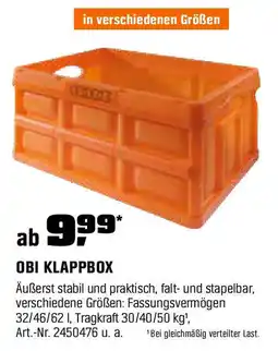 OBI Obi klappbox Angebot