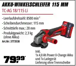 OBI Akku winkelschleifer 115 mm Angebot