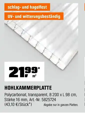 OBI Hohlkammerplatte Angebot
