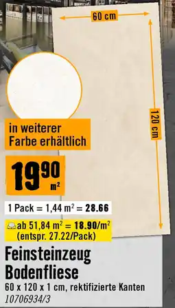Hornbach Feinsteinzeug bodenfliese Angebot