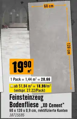 Hornbach Feinsteinzeug bodenfliese xo cement Angebot