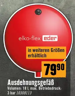 Hornbach Ausdehnungsgefäß Eder Elko-Flex N18 Angebot