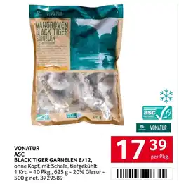Transgourmet Vonatur asc black tiger garnelen 8/12 Angebot