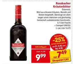 Interspar Rossbacher Kräuterbitter Angebot