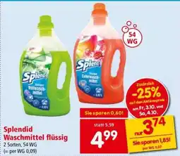 Interspar Splendid Waschmittel flüssig Angebot