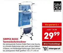 Interspar SIMPEX Basic Turmwäschetrockner Angebot