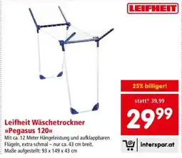 Interspar Leifheit Wäschetrockner Pegasus 120 Angebot