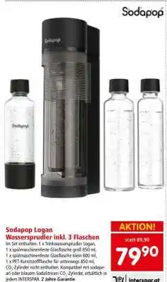 Interspar Sodapop Logan Wassersprudler inkl. 3 Flaschen Angebot