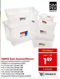 Interspar SIMPEX Basic Kunststoffboxen Angebot