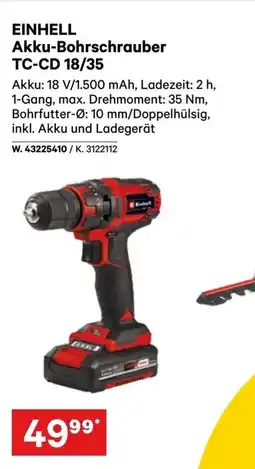 Lagerhaus Einhell akku-bohrschrauber tc-cd 18/35 Angebot