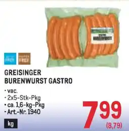 Metro Greisinger burenwurst gastro Angebot
