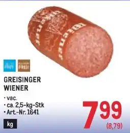 Metro Greisinger wiener Angebot