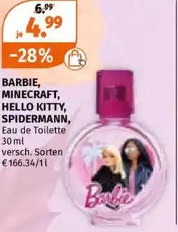 Müller Barbie, minecraft, hello kitty, spidermann, Angebot