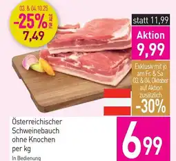 Sutterlüty Österreichischer Schweinebauch ohne Knochen Angebot