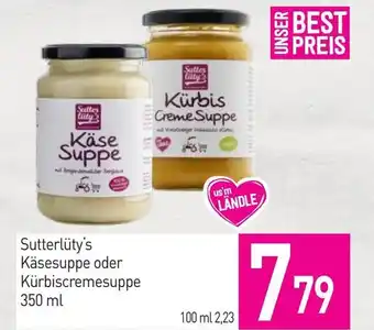 Sutterlüty Sutterlüty's Käsesuppe oder Kürbiscremesuppe Angebot
