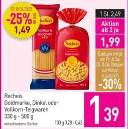 Sutterlüty Recheis Goldmarke, Dinkel oder Vollkorn-Teigwaren Angebot