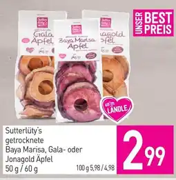 Sutterlüty Sutterlüty's getrocknete Baya Marisa, Gala- oder Jonagold Äpfel Angebot