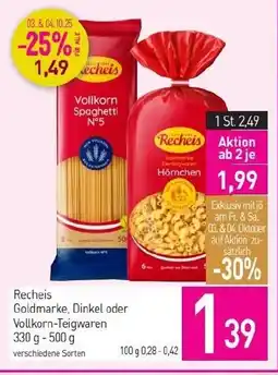 Sutterlüty Recheis Goldmarke, Dinkel oder Vollkorn-Teigwaren Angebot