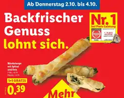 Lidl Börekstange mit spinat und feta Angebot