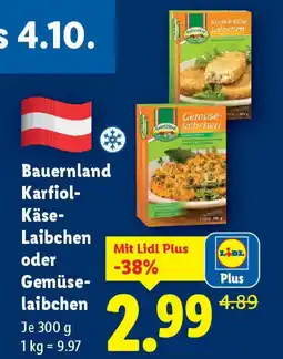 Lidl Bauernland korfiol köse laibchen oder gemüse laibchen je Angebot
