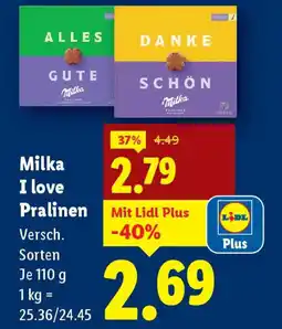 Lidl Milka i love pralinen Angebot
