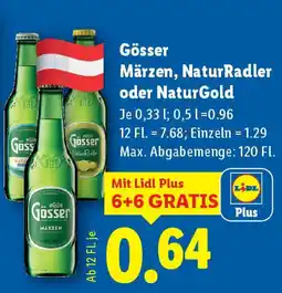 Lidl Gösser märzen naturradler oder naturgold Angebot