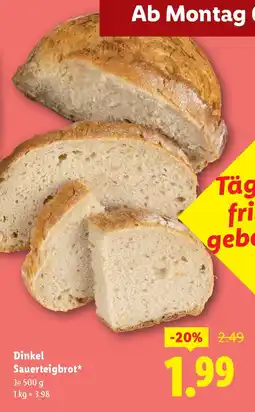 Lidl Dinkel sauerteigbrot Angebot