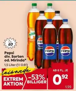 Billa Pepsi div. Sorten od. Mirinda Angebot