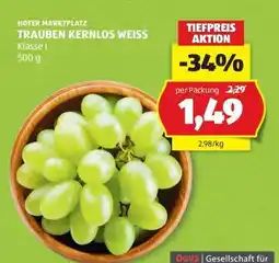 Hofer TRAUBEN KERNLOS WEISS Angebot
