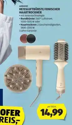 Hofer AMBIANO HEISSLUFTBÜRSTE/IONISCHER HAARTROCKNER Angebot