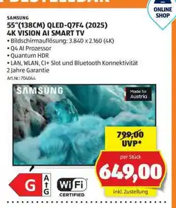 Hofer SAMSUNG 55“(138CM) QLED-Q7F4 (2025) Angebot