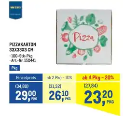 Metro Pizzakarton 33x33x3 cm Angebot