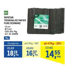 Metro Papstar trinkhalme papier pure schwarz Angebot