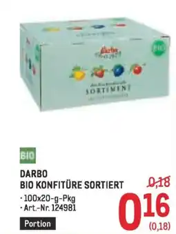Metro Darbo bio konfitüre sortiert Angebot