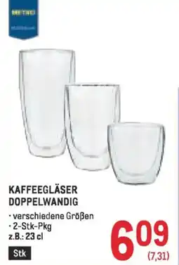 Metro Kaffeegläser doppelwandig Angebot