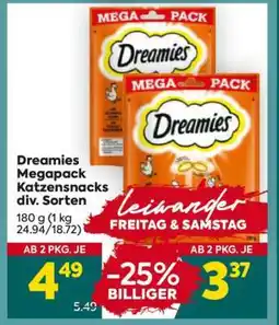 Billa Dreamies Megapack Katzensnacks div. Sorten Angebot