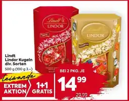 Billa Lindt Lindor Kugeln div. Sorten Angebot