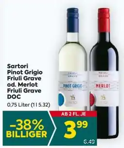 Billa Sartori Pinot Grigio Friuli Grave od. Merlot Friuli Grave DOC Angebot