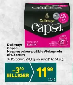Billa Dallmayr Capsa Nespresso-kompatible Alukapseln div. Sorten Angebot