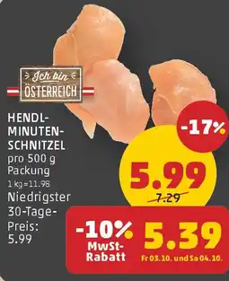 PENNY Hendlminuten- schnitzel Angebot