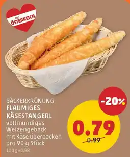 PENNY Bäckerkrönung flaumiges käsestangerl Angebot