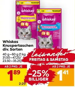 Billa Whiskas Knuspertaschen div. Sorten Angebot