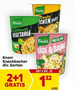 Billa Knorr Snackbecher div. Sorten Angebot