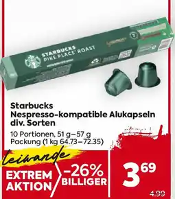 Billa Starbucks Nespresso-kompatible Alukapseln Angebot