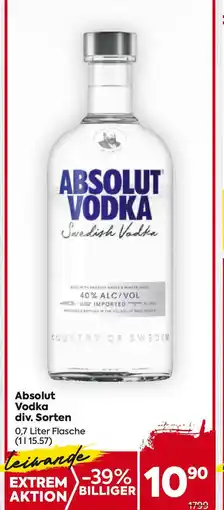 Billa Absolut Vodka Angebot