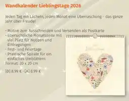 Müller Wandkalender Lieblingstage 2026 Angebot