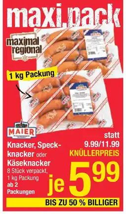 Maximarkt Knacker, Speck- knacker oder Käseknacker Angebot