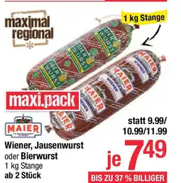 Maximarkt Wiener, Jausenwurst oder Bierwurst Angebot